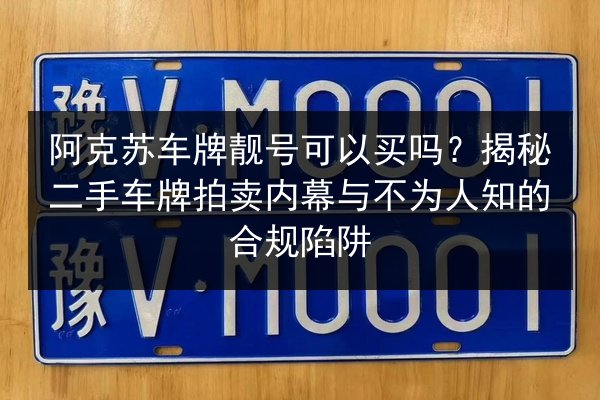 阿克苏车牌靓号可以买吗？揭秘二手车牌拍卖内幕与不为人知的合规陷阱 第2张