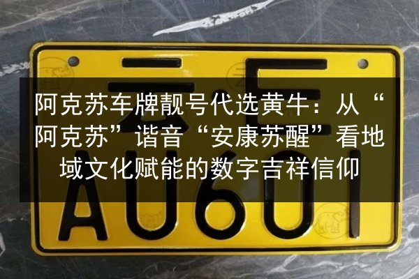 阿克苏车牌靓号代选黄牛:从“阿克苏”谐音“安康苏醒”看地域文化赋能的数字吉祥信仰 第3张 阿克苏车牌靓号代选黄牛:从“阿克苏”谐音“安康苏醒”看地域文化赋能的数字吉祥信仰 第3张