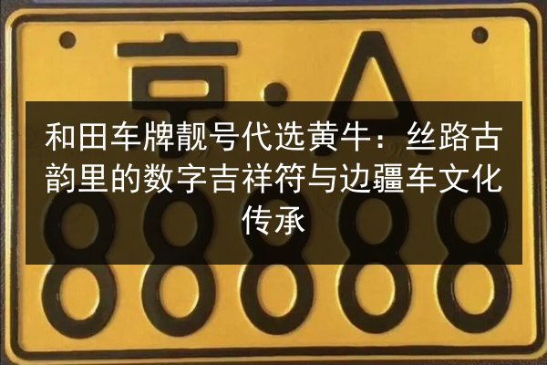 和田车牌靓号代选黄牛:丝路古韵里的数字吉祥符与边疆车文化传承 第2张 和田车牌靓号代选黄牛:丝路古韵里的数字吉祥符与边疆车文化传承 第2张