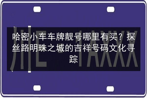 哈密小车车牌靓号哪里有买？探丝路明珠之城的吉祥号码文化寻踪 第2张