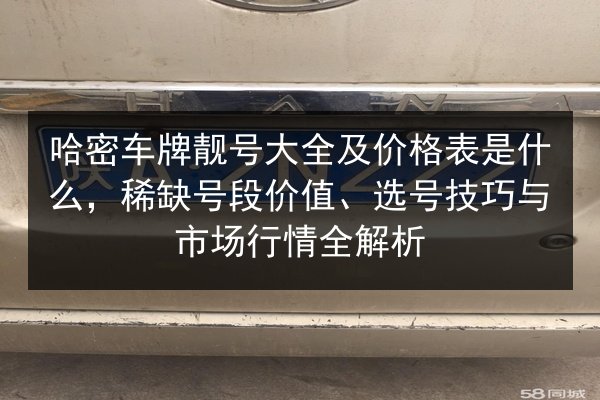 哈密车牌靓号大全及价格表是什么，稀缺号段价值、选号技巧与市场行情全解析 第3张