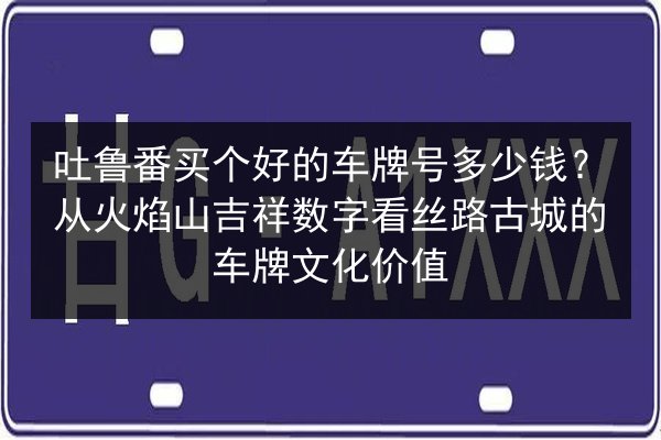 吐鲁番买个好的车牌号多少钱？从火焰山吉祥数字看丝路古城的车牌文化价值 第2张