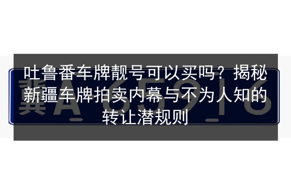 吐鲁番车牌靓号可以买吗?揭秘新疆车牌拍卖内幕与不为人知的转让潜规则 第3张 吐鲁番车牌靓号可以买吗?揭秘新疆车牌拍卖内幕与不为人知的转让潜规则 第3张