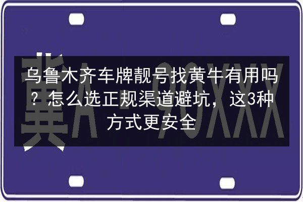 乌鲁木齐车牌靓号找黄牛有用吗？怎么选正规渠道避坑，这3种方式更安全 第3张