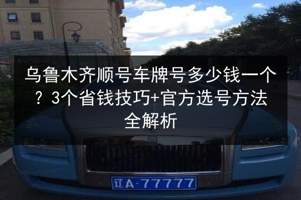 乌鲁木齐顺号车牌号多少钱一个?3个省钱技巧+官方选号方法全解析 第2张 乌鲁木齐顺号车牌号多少钱一个?3个省钱技巧+官方选号方法全解析 第2张