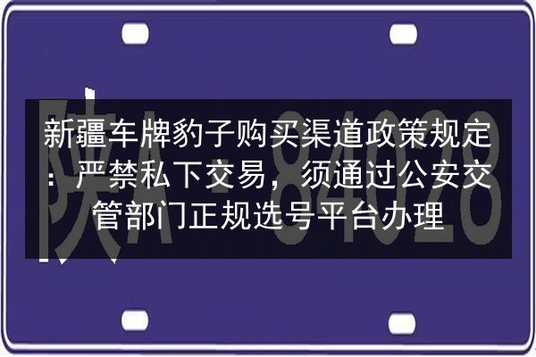 新疆车牌豹子购买渠道政策规定：严禁私下交易，须通过公安交管部门正规选号平台办理