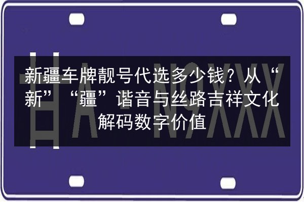 新疆车牌靓号代选多少钱？从“新”“疆”谐音与丝路吉祥文化解码数字价值 第3张