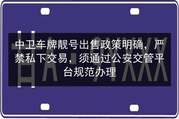 中卫车牌靓号出售政策明确，严禁私下交易，须通过公安交管平台规范办理 第3张