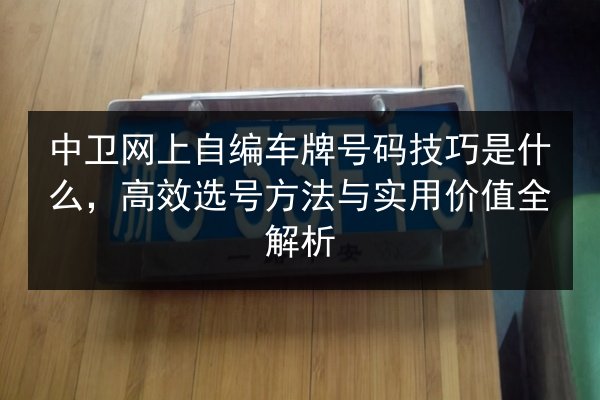 中卫网上自编车牌号码技巧是什么，高效选号方法与实用价值全解析 第2张