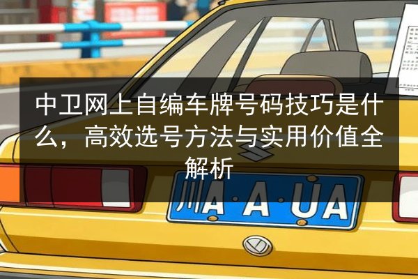 中卫网上自编车牌号码技巧是什么，高效选号方法与实用价值全解析 第3张