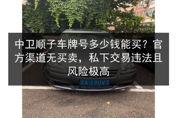 中卫顺子车牌号多少钱能买?官方渠道无买卖,私下交易违法且风险极高 第2张 中卫顺子车牌号多少钱能买?官方渠道无买卖,私下交易违法且风险极高 第2张