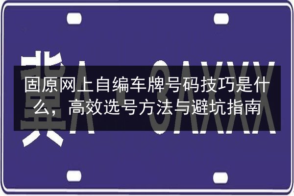 固原网上自编车牌号码技巧是什么，高效选号方法与避坑指南