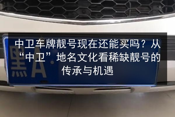 中卫车牌靓号现在还能买吗？从“中卫”地名文化看稀缺靓号的传承与机遇 第2张