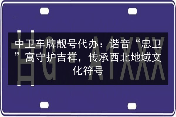 中卫车牌靓号代办:谐音“忠卫”寓守护吉祥,传承西北地域文化符号 第2张 中卫车牌靓号代办:谐音“忠卫”寓守护吉祥,传承西北地域文化符号 第2张