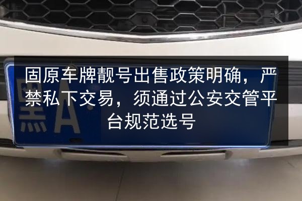 固原车牌靓号出售政策明确,严禁私下交易,须通过公安交管平台规范选号 第2张 固原车牌靓号出售政策明确,严禁私下交易,须通过公安交管平台规范选号 第2张