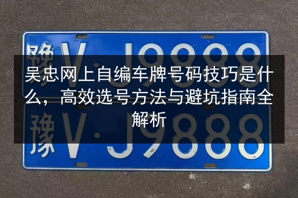 吴忠网上自编车牌号码技巧是什么，高效选号方法与避坑指南全解析 第3张