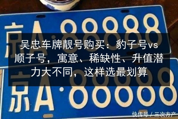 吴忠车牌靓号购买:豹子号vs顺子号,寓意、稀缺性、升值潜力大不同,这样选最划算 第3张 吴忠车牌靓号购买:豹子号vs顺子号,寓意、稀缺性、升值潜力大不同,这样选最划算 第3张