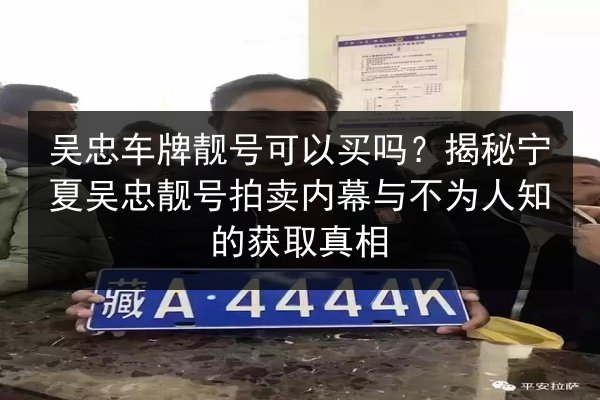 吴忠车牌靓号可以买吗？揭秘宁夏吴忠靓号拍卖内幕与不为人知的获取真相 第2张