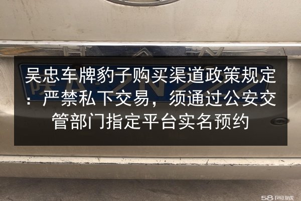 吴忠车牌豹子购买渠道政策规定:严禁私下交易,须通过公安交管部门指定平台实名预约 第3张 吴忠车牌豹子购买渠道政策规定:严禁私下交易,须通过公安交管部门指定平台实名预约 第3张