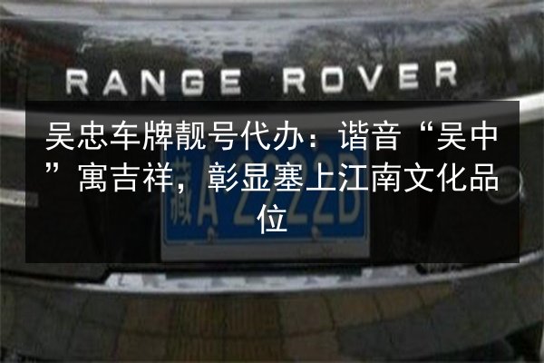 吴忠车牌靓号代办：谐音“吴中”寓吉祥，彰显塞上江南文化品位 第3张