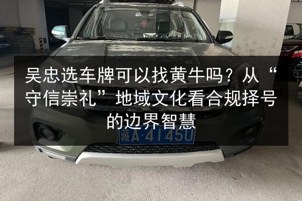 吴忠选车牌可以找黄牛吗？从“守信崇礼”地域文化看合规择号的边界智慧 第3张