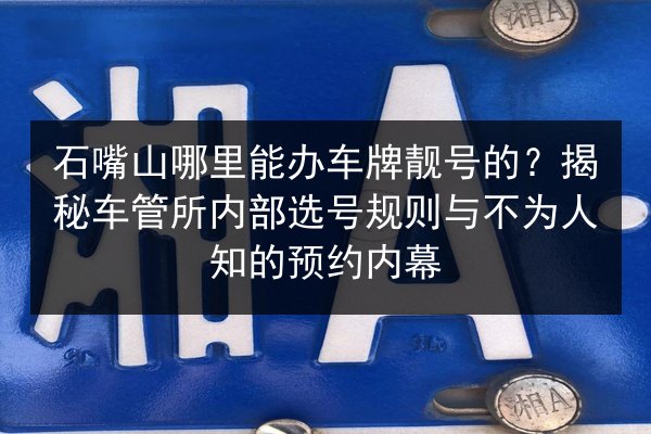 石嘴山哪里能办车牌靓号的？揭秘车管所内部选号规则与不为人知的预约内幕 第2张