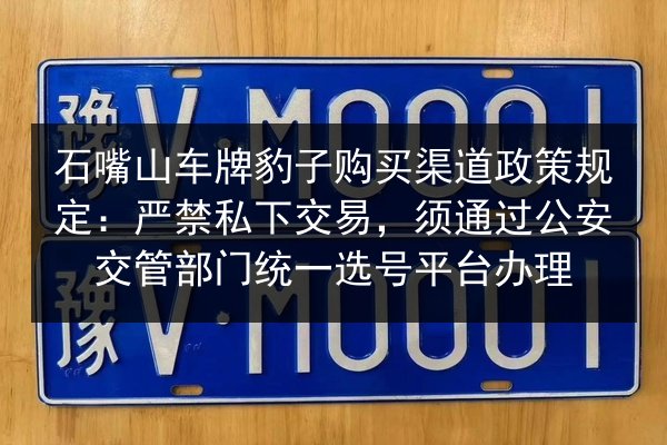 石嘴山车牌豹子购买渠道政策规定：严禁私下交易，须通过公安交管部门统一选号平台办理 第3张