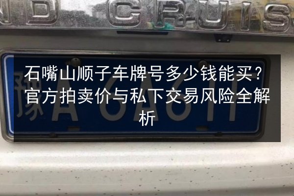 石嘴山顺子车牌号多少钱能买?官方拍卖价与私下交易风险全解析 第3张 石嘴山顺子车牌号多少钱能买?官方拍卖价与私下交易风险全解析 第3张
