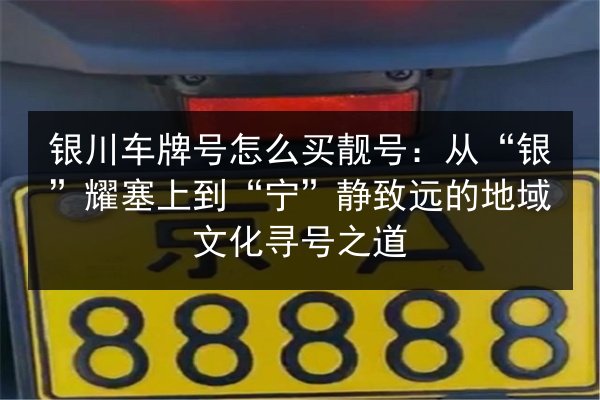 银川车牌号怎么买靓号:从“银”耀塞上到“宁”静致远的地域文化寻号之道 第1张 银川车牌号怎么买靓号:从“银”耀塞上到“宁”静致远的地域文化寻号之道 第1张