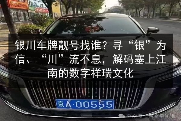 银川车牌靓号找谁?寻“银”为信、“川”流不息,解码塞上江南的数字祥瑞文化 第2张 银川车牌靓号找谁?寻“银”为信、“川”流不息,解码塞上江南的数字祥瑞文化 第2张