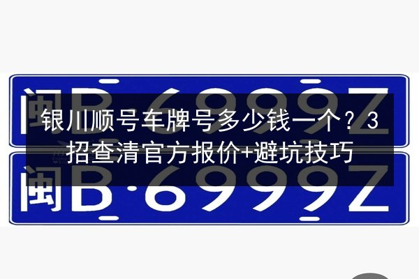 银川顺号车牌号多少钱一个？3招查清官方报价+避坑技巧 第2张