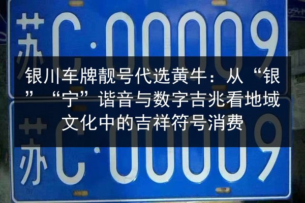 银川车牌靓号代选黄牛:从“银”“宁”谐音与数字吉兆看地域文化中的吉祥符号消费 第3张 银川车牌靓号代选黄牛:从“银”“宁”谐音与数字吉兆看地域文化中的吉祥符号消费 第3张