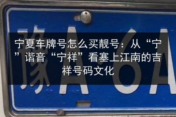 宁夏车牌号怎么买靓号:从“宁”谐音“宁祥”看塞上江南的吉祥号码文化 第2张 宁夏车牌号怎么买靓号:从“宁”谐音“宁祥”看塞上江南的吉祥号码文化 第2张