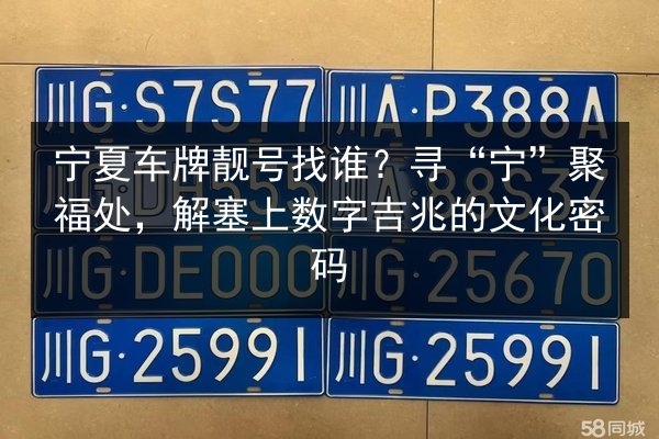宁夏车牌靓号找谁？寻“宁”聚福处，解塞上数字吉兆的文化密码 第3张