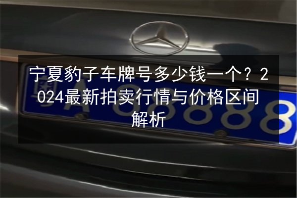 宁夏豹子车牌号多少钱一个?2024最新拍卖行情与价格区间解析 第2张 宁夏豹子车牌号多少钱一个?2024最新拍卖行情与价格区间解析 第2张