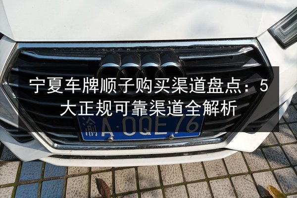 宁夏车牌顺子购买渠道盘点:5大正规可靠渠道全解析 第2张 宁夏车牌顺子购买渠道盘点:5大正规可靠渠道全解析 第2张