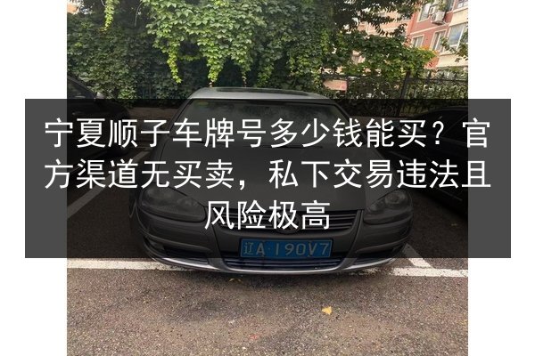 宁夏顺子车牌号多少钱能买？官方渠道无买卖，私下交易违法且风险极高 第2张