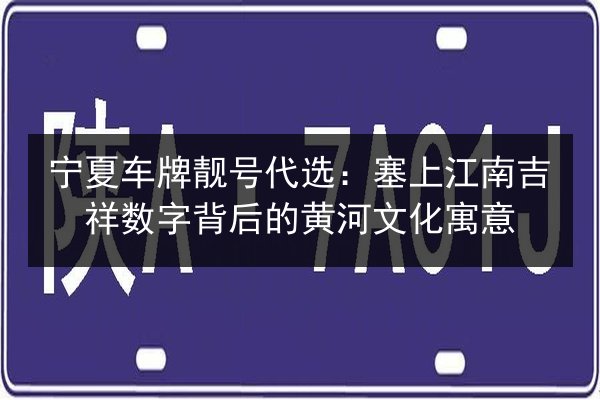 宁夏车牌靓号代选:塞上江南吉祥数字背后的黄河文化寓意 第2张 宁夏车牌靓号代选:塞上江南吉祥数字背后的黄河文化寓意 第2张