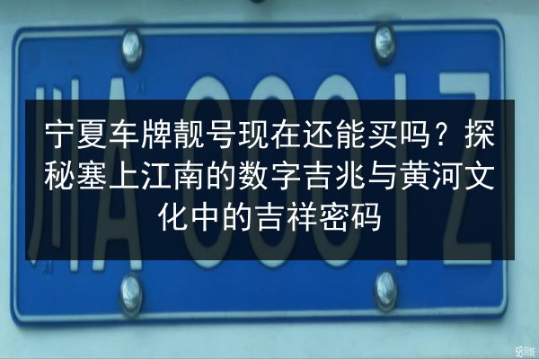 宁夏车牌靓号现在还能买吗？探秘塞上江南的数字吉兆与黄河文化中的吉祥密码