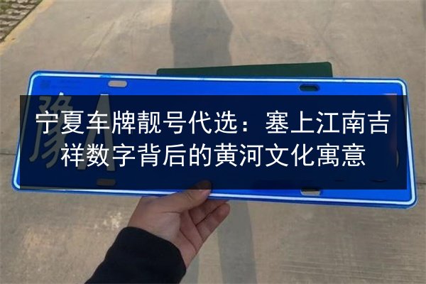 宁夏车牌靓号代选:塞上江南吉祥数字背后的黄河文化寓意 第3张 宁夏车牌靓号代选:塞上江南吉祥数字背后的黄河文化寓意 第3张