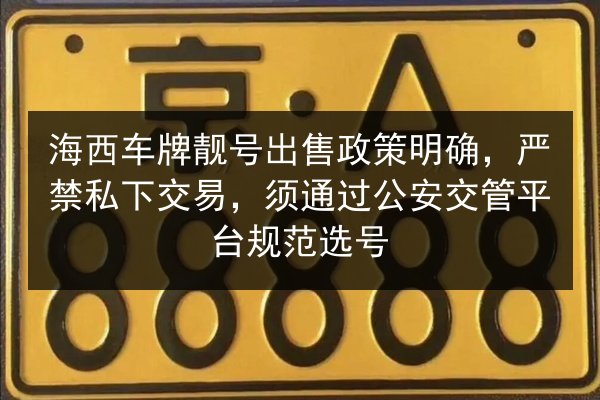 海西车牌靓号出售政策明确,严禁私下交易,须通过公安交管平台规范选号 第2张 海西车牌靓号出售政策明确,严禁私下交易,须通过公安交管平台规范选号 第2张