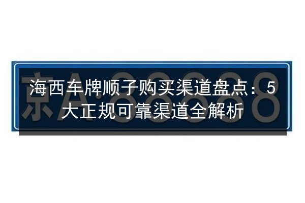 海西车牌顺子购买渠道盘点：5大正规可靠渠道全解析 第3张