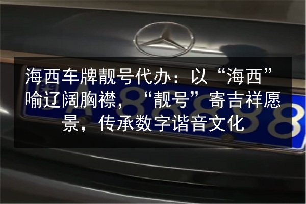 海西车牌靓号代办:以“海西”喻辽阔胸襟,“靓号”寄吉祥愿景,传承数字谐音文化 第3张 海西车牌靓号代办:以“海西”喻辽阔胸襟,“靓号”寄吉祥愿景,传承数字谐音文化 第3张