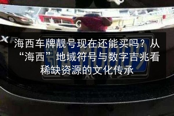 海西车牌靓号现在还能买吗?从“海西”地域符号与数字吉兆看稀缺资源的文化传承 第2张 海西车牌靓号现在还能买吗?从“海西”地域符号与数字吉兆看稀缺资源的文化传承 第2张