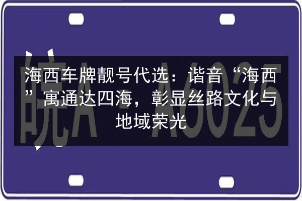 海西车牌靓号代选:谐音“海西”寓通达四海,彰显丝路文化与地域荣光 第3张 海西车牌靓号代选:谐音“海西”寓通达四海,彰显丝路文化与地域荣光 第3张
