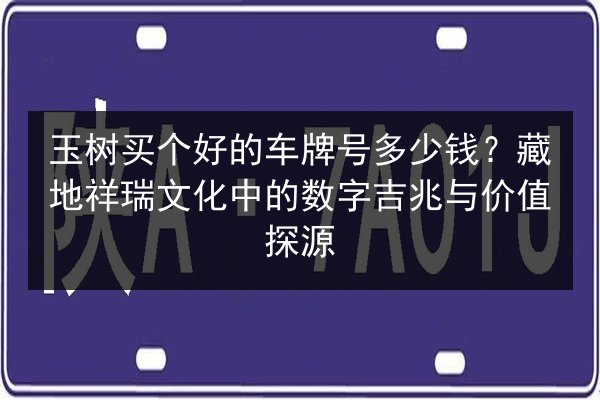 玉树买个好的车牌号多少钱?藏地祥瑞文化中的数字吉兆与价值探源 第2张 玉树买个好的车牌号多少钱?藏地祥瑞文化中的数字吉兆与价值探源 第2张