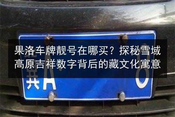 果洛车牌靓号在哪买?探秘雪域高原吉祥数字背后的藏文化寓意 第1张 果洛车牌靓号在哪买?探秘雪域高原吉祥数字背后的藏文化寓意 第1张