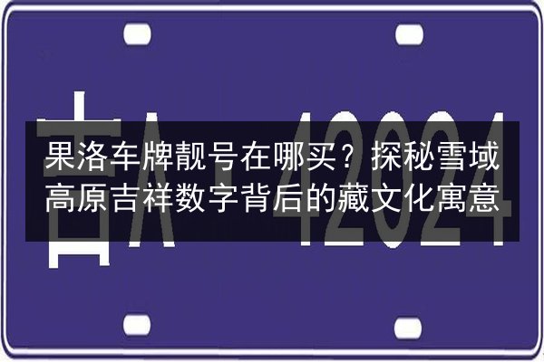 果洛车牌靓号在哪买?探秘雪域高原吉祥数字背后的藏文化寓意 第3张 果洛车牌靓号在哪买?探秘雪域高原吉祥数字背后的藏文化寓意 第3张