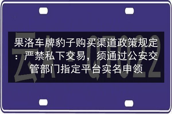 果洛车牌豹子购买渠道政策规定：严禁私下交易，须通过公安交管部门指定平台实名申领 第3张