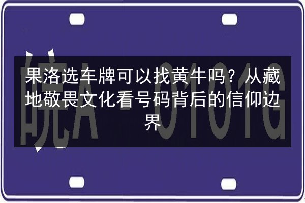 果洛选车牌可以找黄牛吗？从藏地敬畏文化看号码背后的信仰边界 第2张